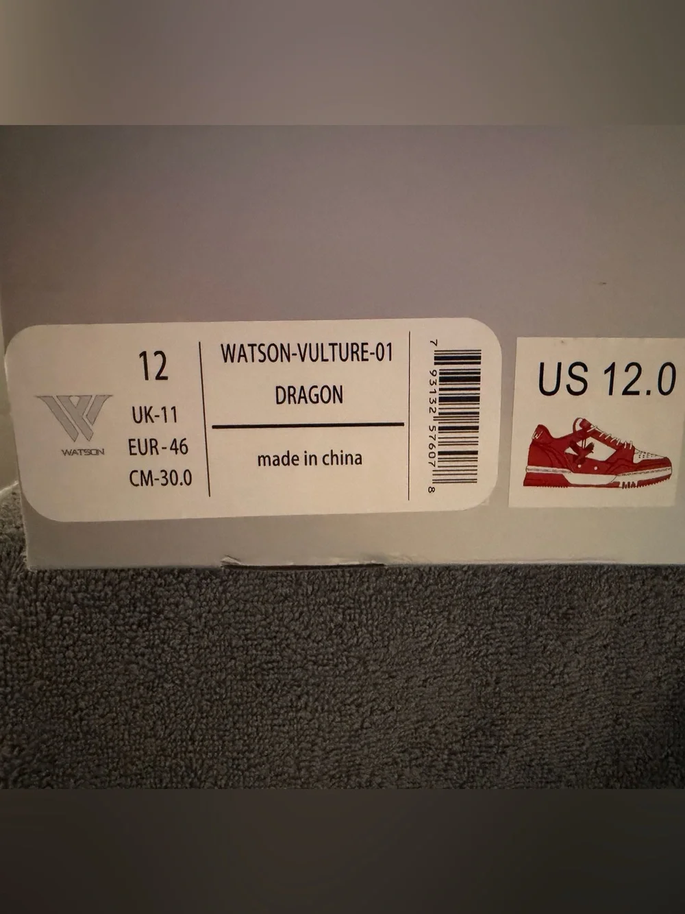 Leather Suede Size 12 NWT Watson Vulture-01 Dragon Sneakers